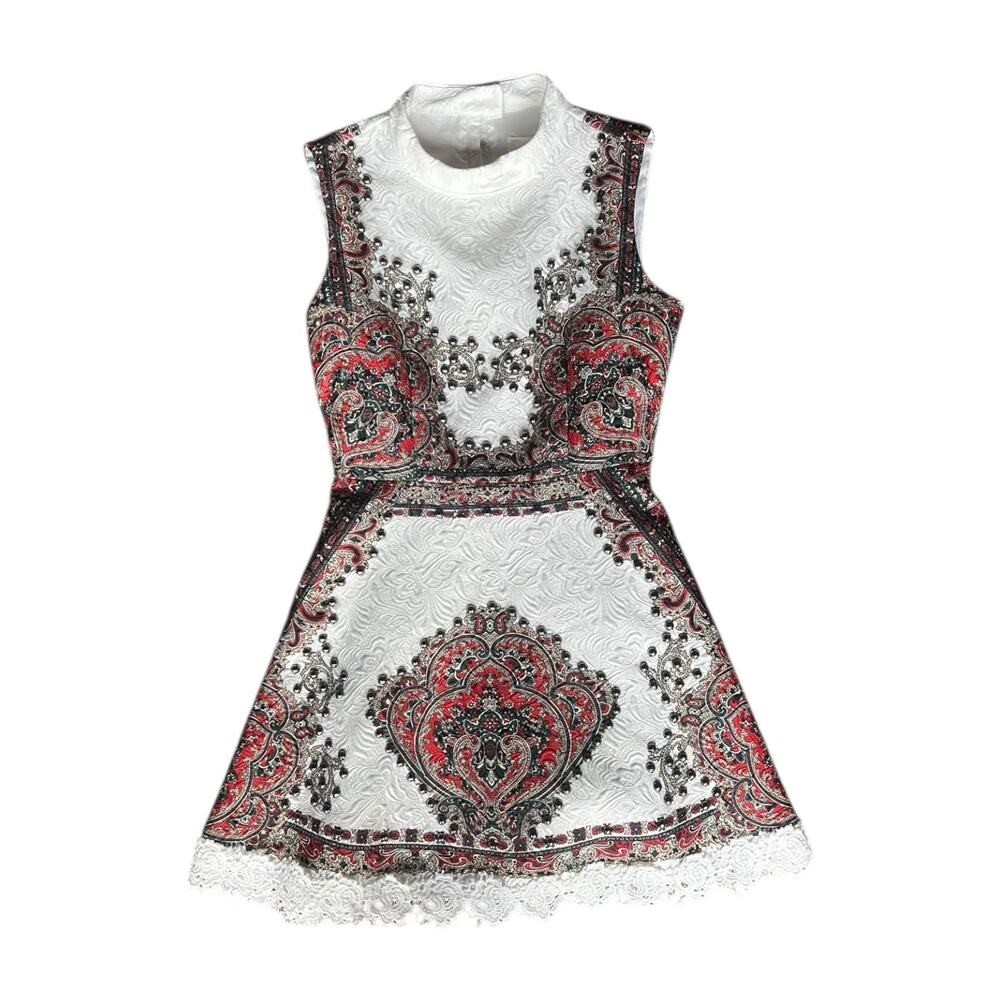 La Robe Dress Hand Stitched Beaded Floral Paisley Design Dress Size S Formal